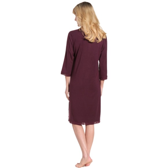Noble Mount Womens Eco-PJ Bamboo Sleep Shirt Wine - Large - Picture 2 of 9